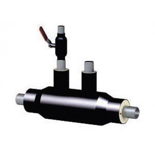 Кран шаровой с воздушником ППУ ПЭ тип 1 Ст10 LD 32х32х4,5х2000 мм ГОСТ 10704-91