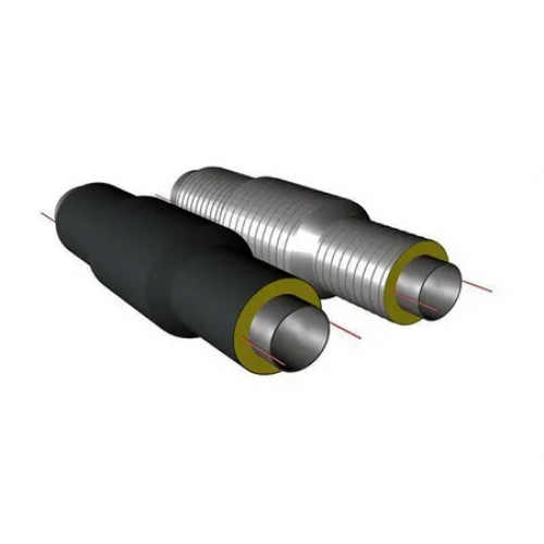 Сильфонный компенсатор двухсекционный ППУ ПЭ тип 1 2,5 МПа Ст20 12Х18Н10Т 76х4х70 мм ГОСТ 8732-78