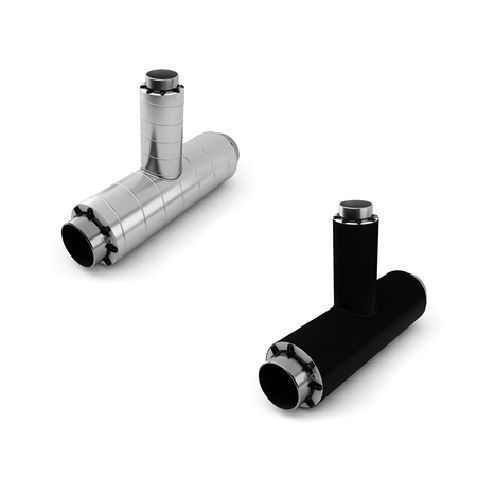 Тройник стальной с шаровым краном воздушника ППУ ОЦ с МЗИ и КВ тип 2 Ст3сп 33,5х2,8х25х25х541х1160 мм ГОСТ 3262-75